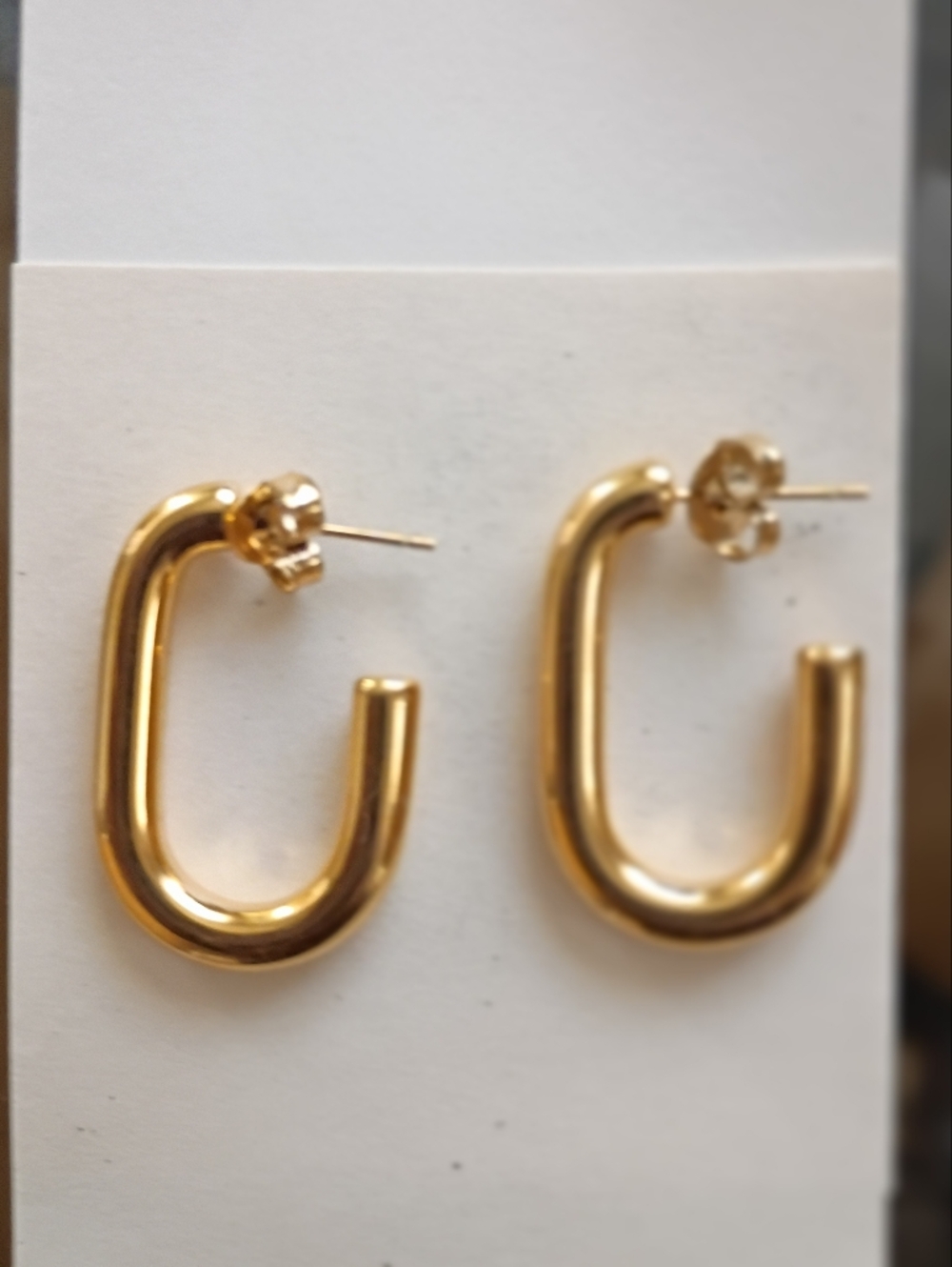 Gold U-Shape Hoop Earrings - Unbranded